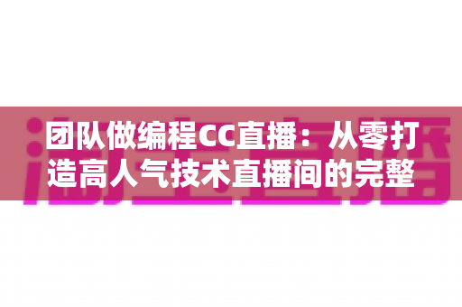 团队做编程CC直播:从零打造高人气技术直播间的完整实战指南 团队做编程CC直播:从零打造高人气技术直播间的完整实战指南