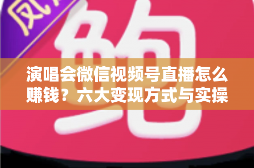 演唱会微信视频号直播怎么赚钱？六大变现方式与实操指南全面解析