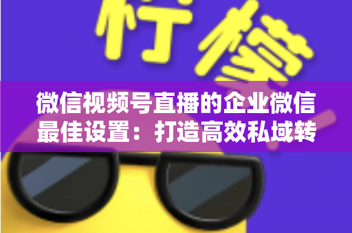 微信视频号直播的企业微信最佳设置：打造高效私域转化的完整实战指南