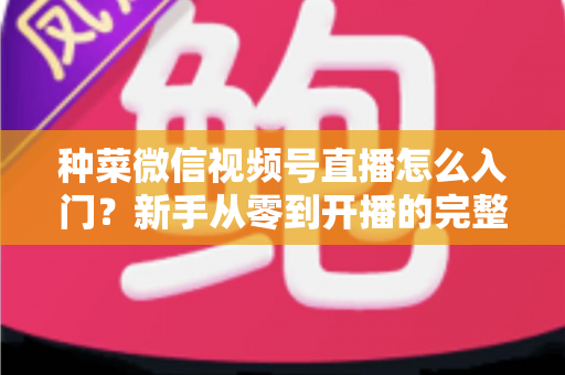 种菜微信视频号直播怎么入门？新手从零到开播的完整实操指南