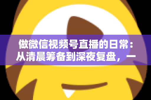 做微信视频号直播的日常:从清晨筹备到深夜复盘,一位主播的真实工作全记录与实战心得 做微信视频号直播的日常:从清晨筹备到深夜复盘,一位主播的真实工作全记录与实战心得