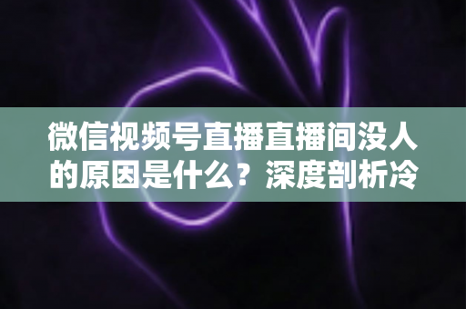 微信视频号直播直播间没人的原因是什么?深度剖析冷场根源与实用破局指南 微信视频号直播直播间没人的原因是什么?深度剖析冷场根源与实用破局指南
